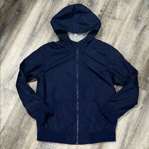 Old Navy Dark Blue Full Zip Jersey Lined Rain Jacket